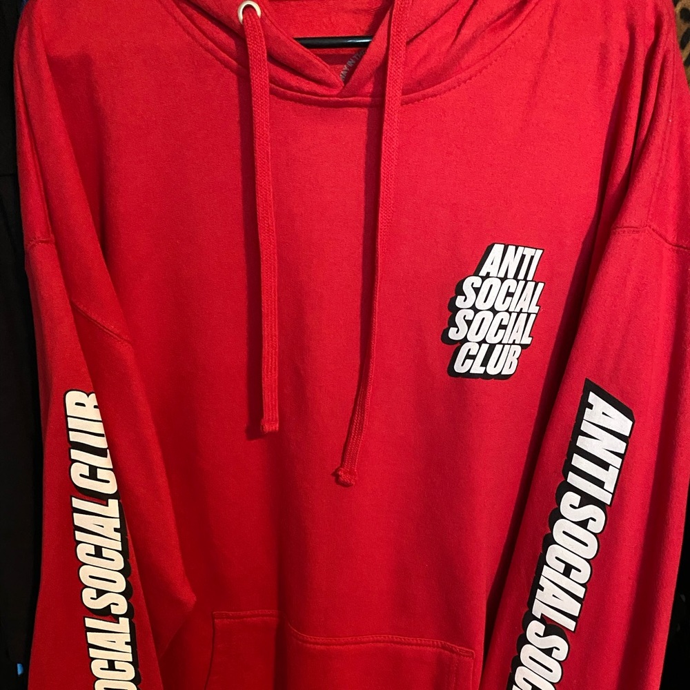 Anti Social Social Club Block Me Red Hoodie - ASSC